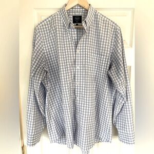 Charles Tyrwhitt Blue & White Casual Button Down Shirt -Size Large, Slim Fit